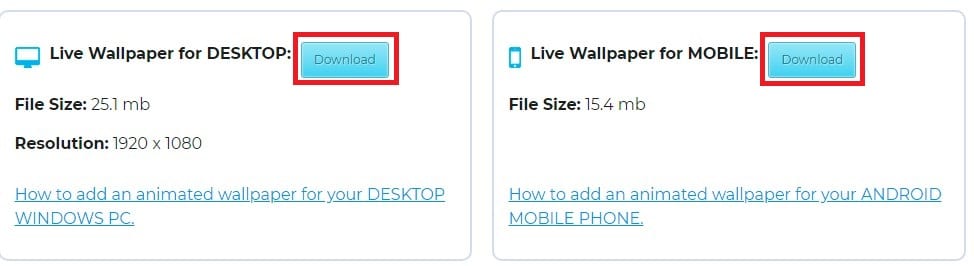 Downloading live wallpapers on mylivewallpapers.com