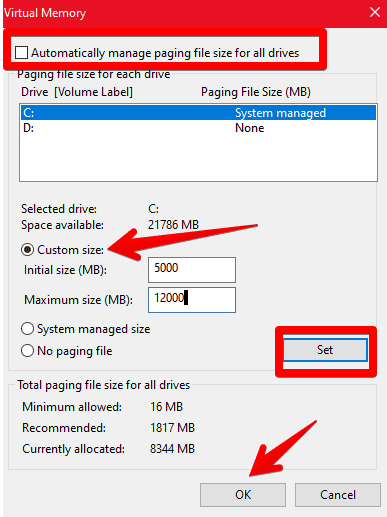 Increasing Virtual Memory