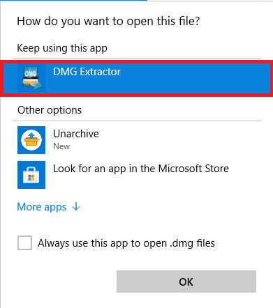 double click the dmg file to open it using dmg extractor