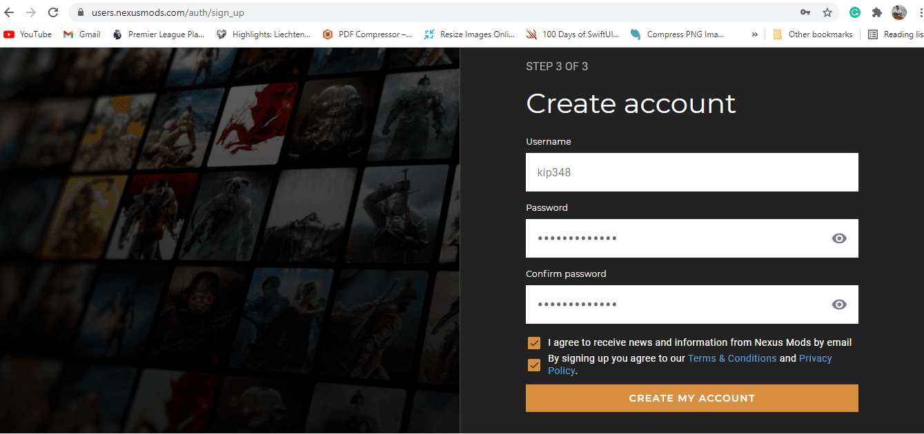 nexus mods create account min