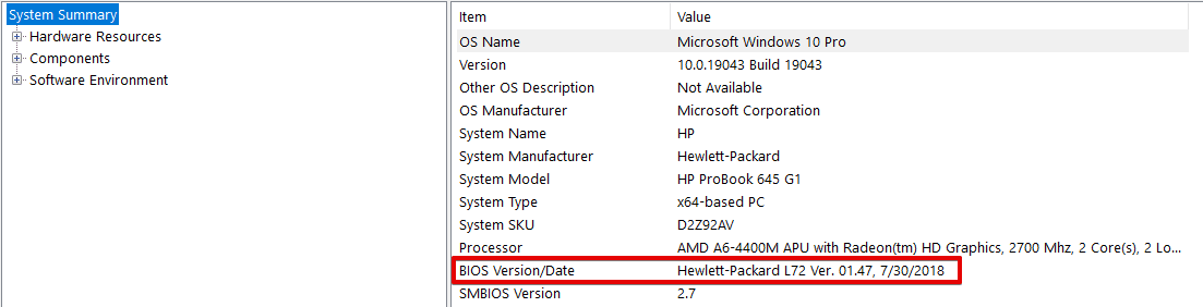 BIOS Version/Date