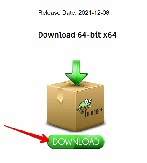 Downloading the 64-bit version of Notepad++