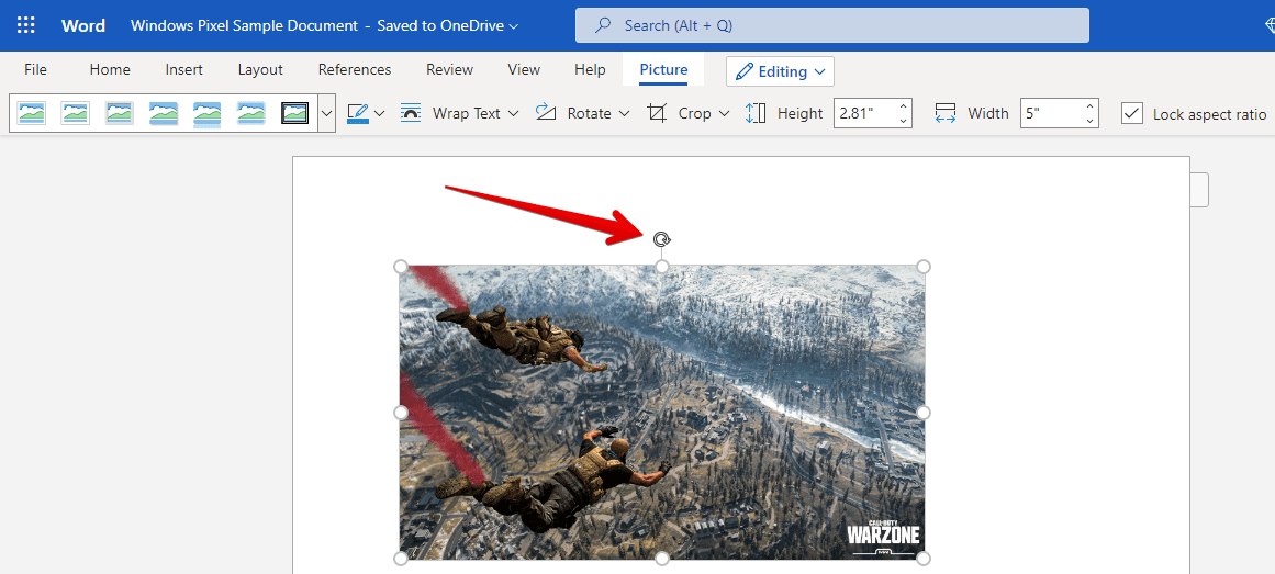 Flipping an image using another way in Microsoft Word