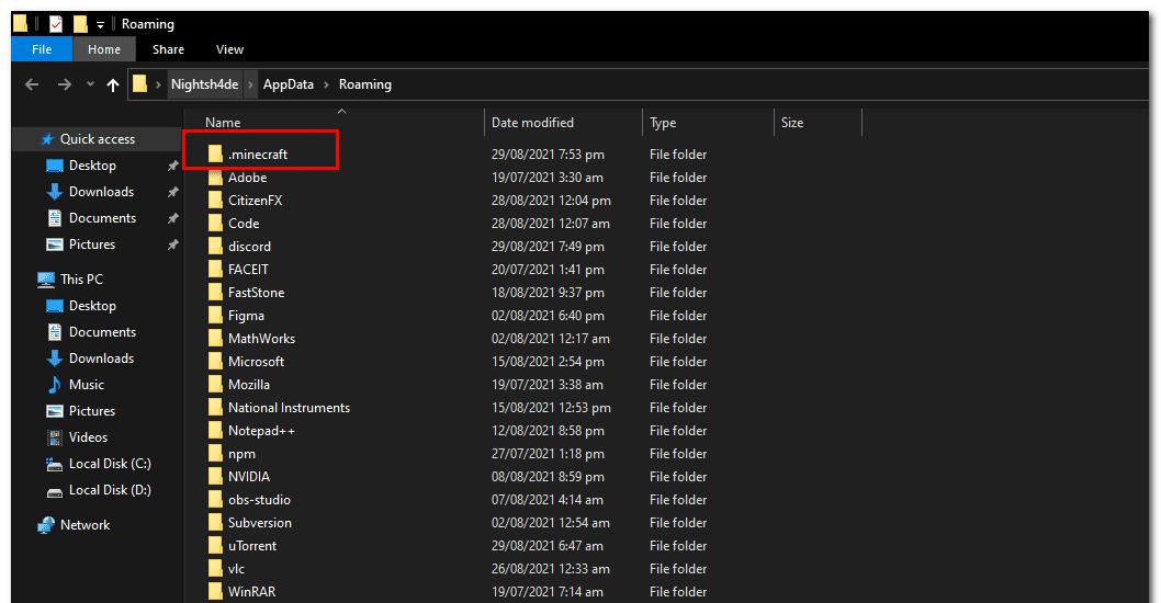 locate and delete the .minecraft folder