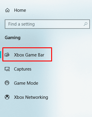 Clicking on "Xbox Game Bar"