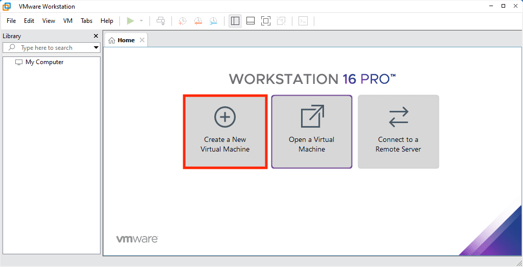 create new virtual machine