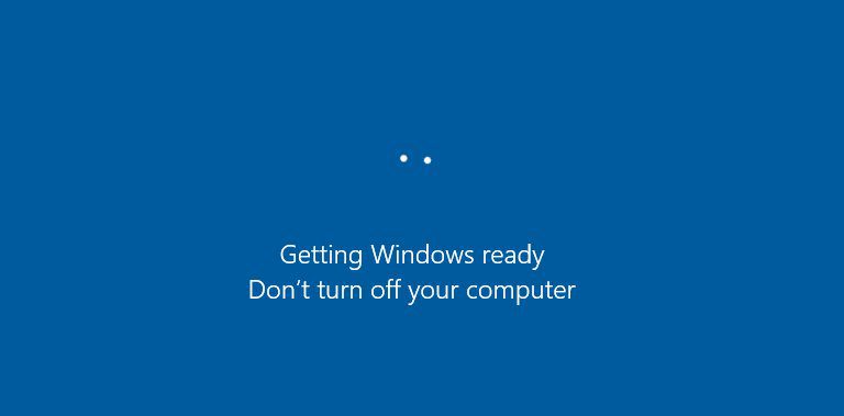 Getting Windows Ready stuck problem