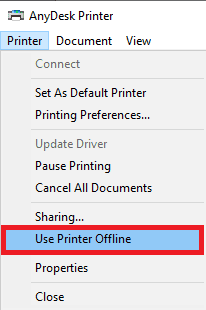 use printer offline