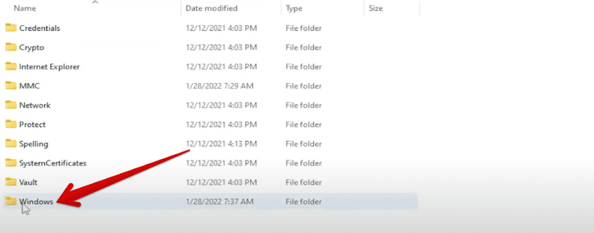 Clicking on "Windows"