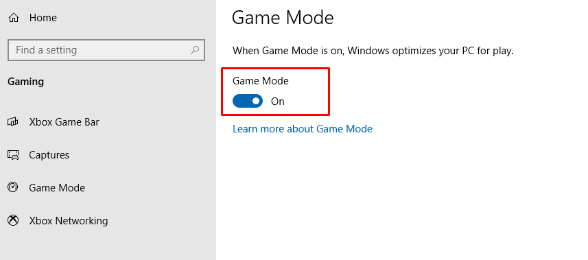 Disabling Xbox Game Mode
